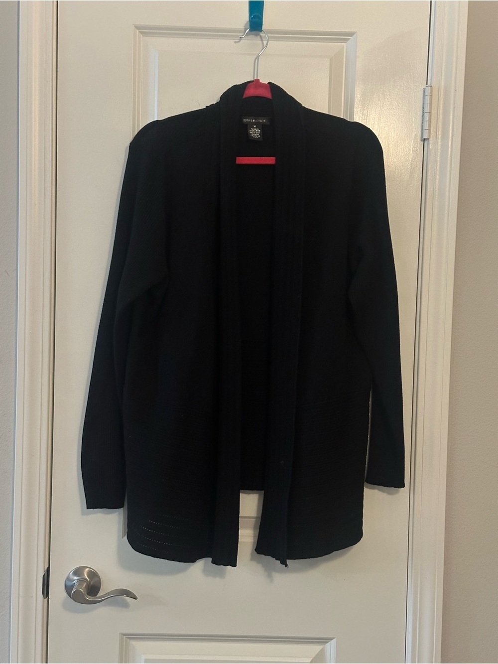 89th & Madison Black Open-Front Women's Cardigan